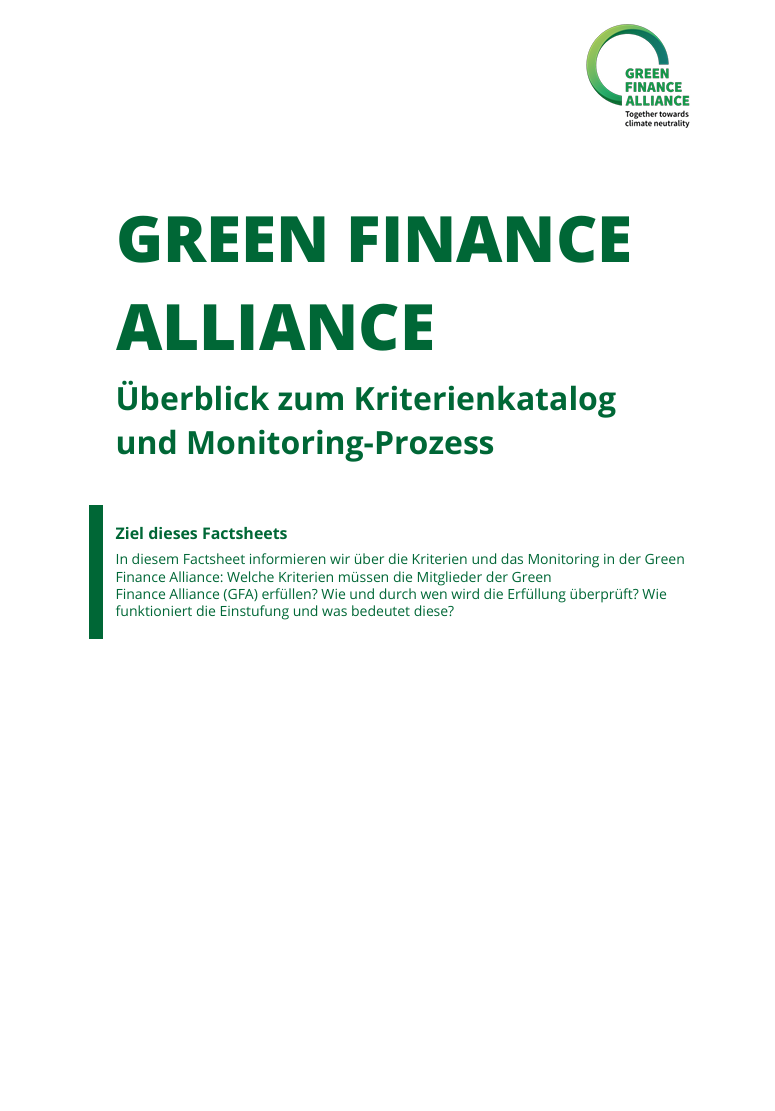 Cover Factsheet Green Alliance<br/>