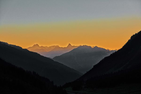 Berglandschaft in Abenstimmung