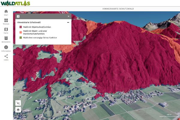 FOREST ATLAS 3D with Protective Forest Information Map