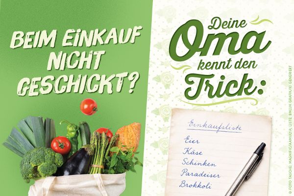 Gemüseeinkauf und Einkaufsliste