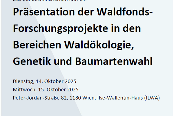 Einladung zur Präsentation der Waldfonds-Forschungsprojekte