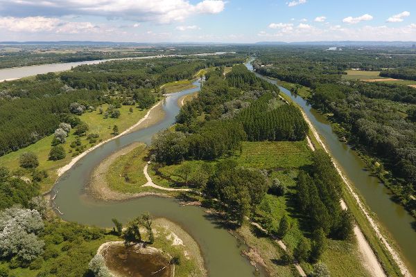 Die neue Traisen beim Kraftwerk Altenwörth