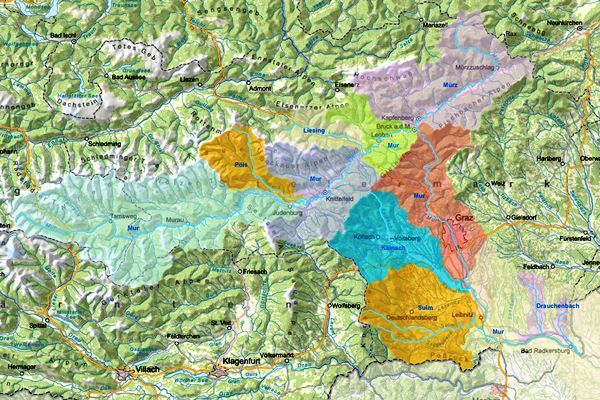 Flächenverzeichnis Murgebiet - Übersichtskarte Murgebiet
