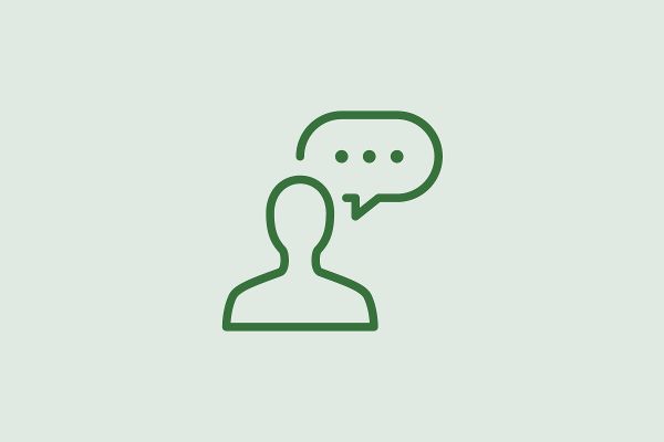 Icon Person speech bubble citizen service