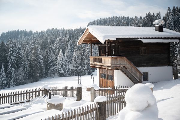Mountain farm in winter