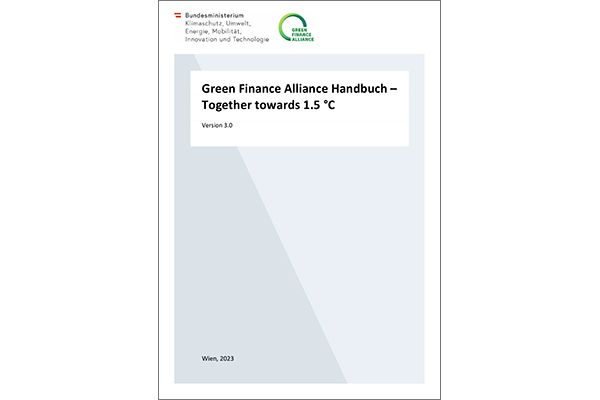 Titelblatt "Green Finance Alliance Handbuch – Version 3.0"