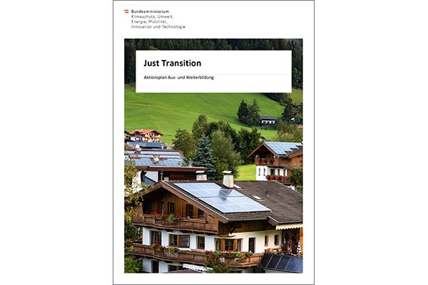 Titelblatt "Just Transition - Aktionsplan Aus- und Weiterbildung"
