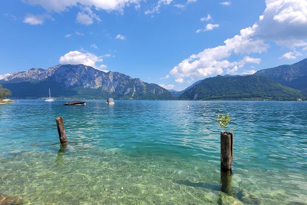 Auf dem Bild ist der Attersee zu sehen
