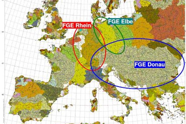 Grafik der drei internationale Flussgebietseinheiten