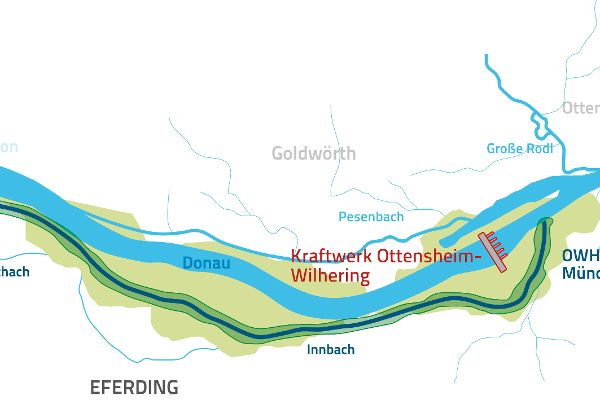 Graphische Darstellung der Fischwanderhilfe Ottensheim-Wilhering