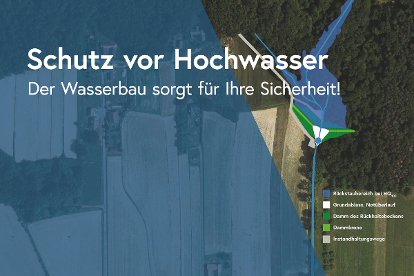 Lageplan von einem der Rückhaltebecken in Weichselbaum