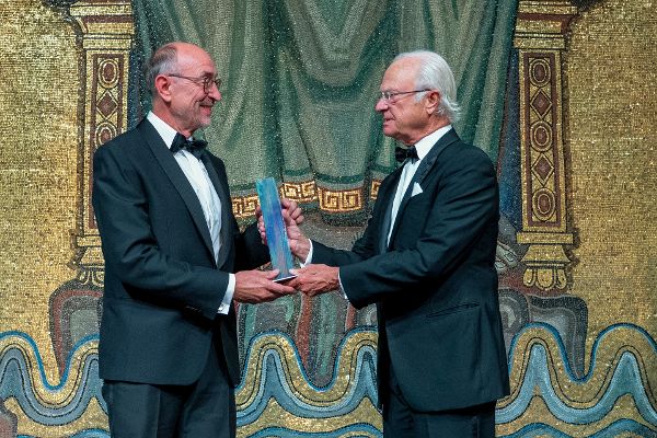Günter Blöschl bei der Verleihung des Wassernobelpreis in Stockholm 2025.