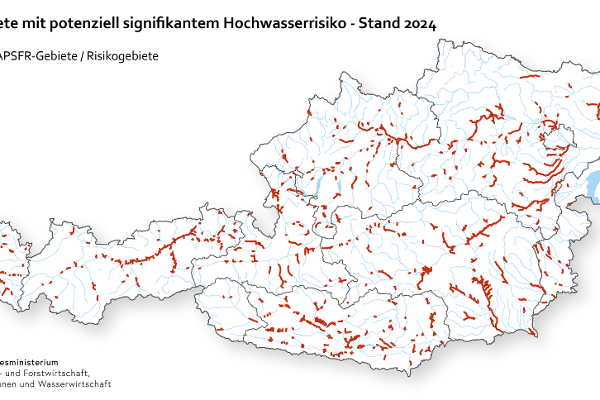 388 Gebiete mit potenziell signifikantem Hochwasserrisiko nach der Aktualisierung 2024