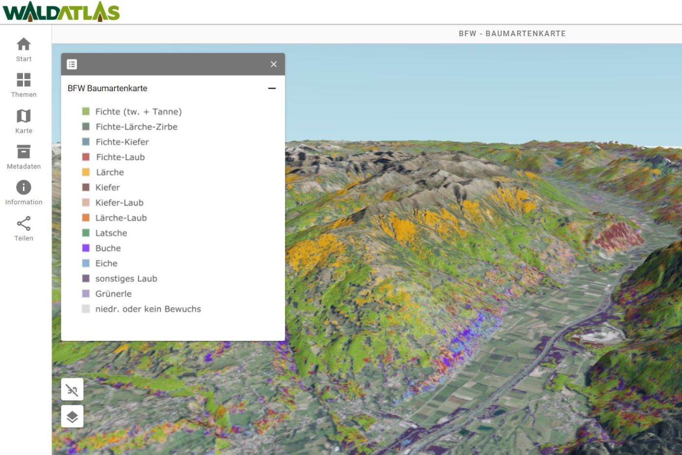 3D Tree Species Map in the FOREST ATLAS