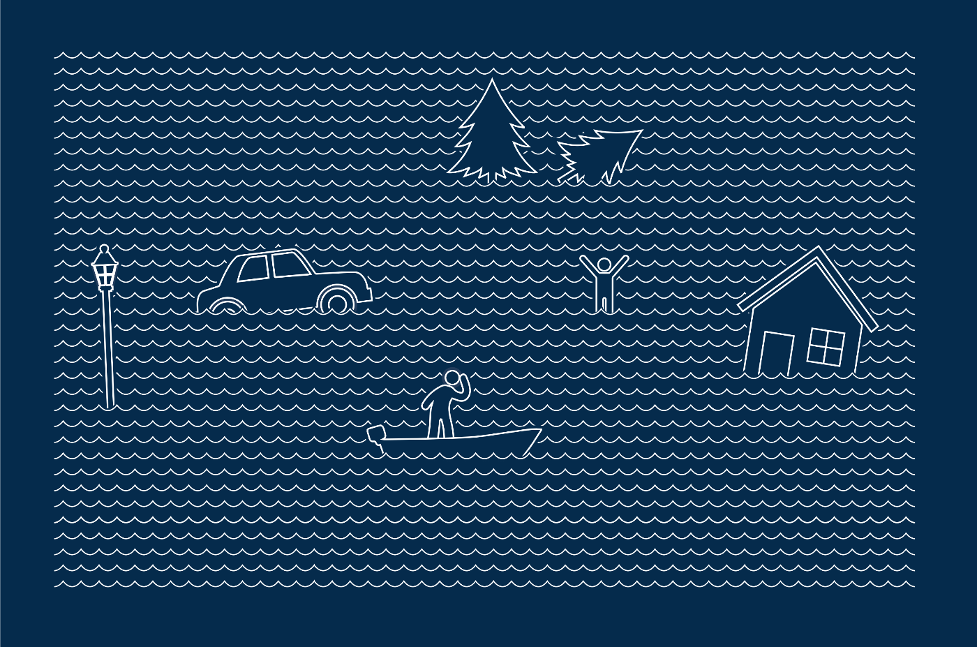Graphic image - blue - cars, trees, houses