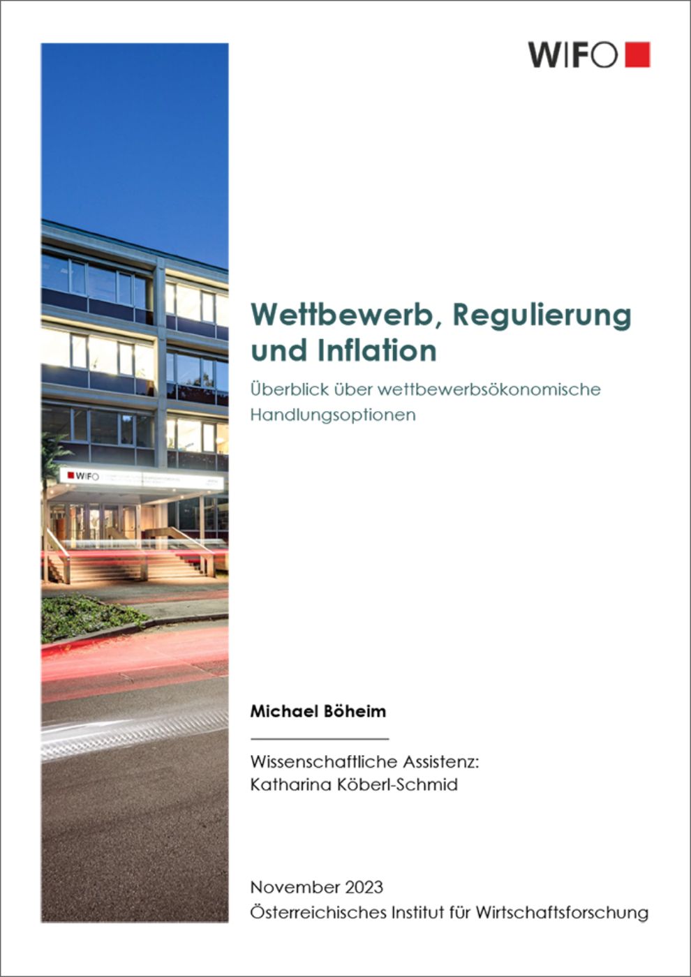 WIFO-Studie: Wettbewerb, Regulierung und Inflation, Titelbild
