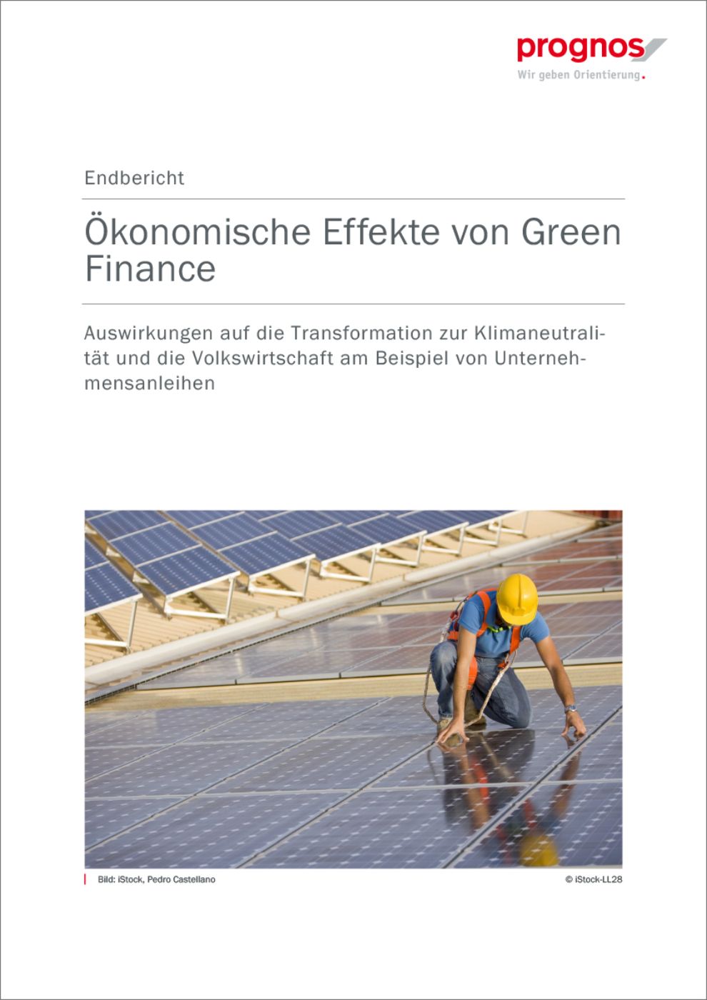 Titelblatt "Ökonomische Effekte von Green Finance"