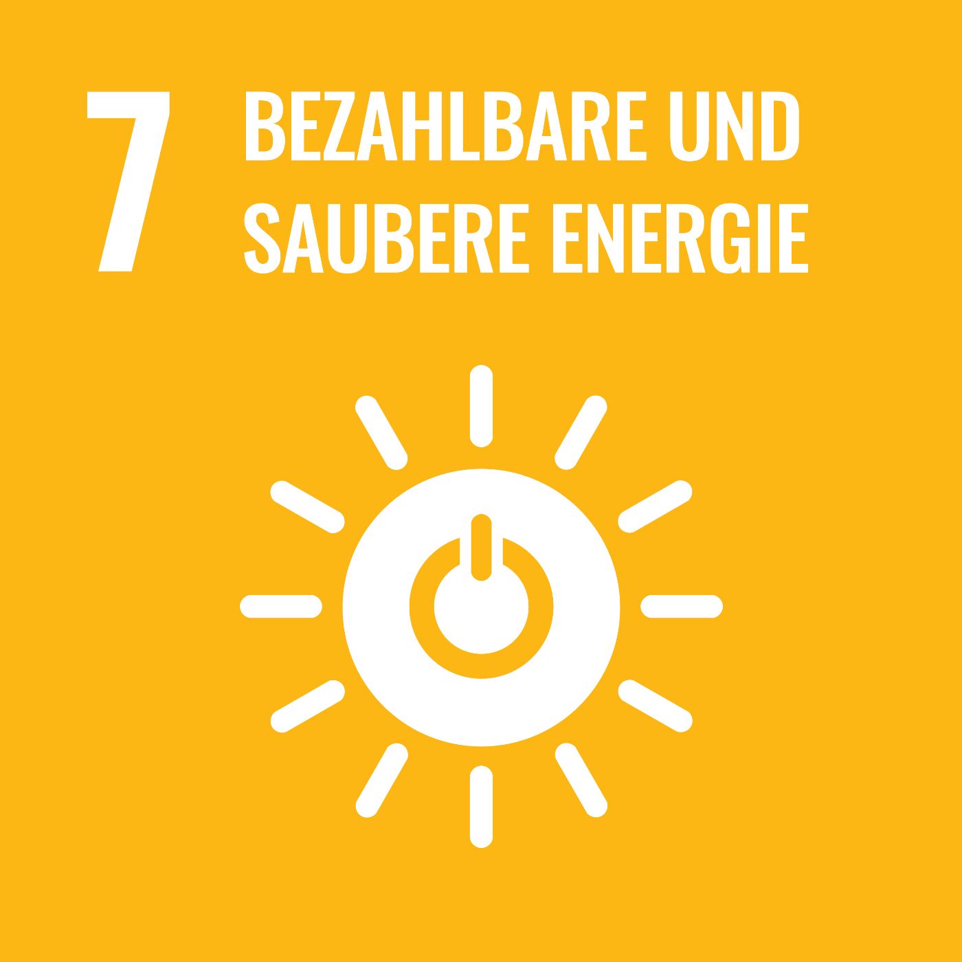 Logo Sustainable Development Goal 7: Bezahlbare und saubere Energie