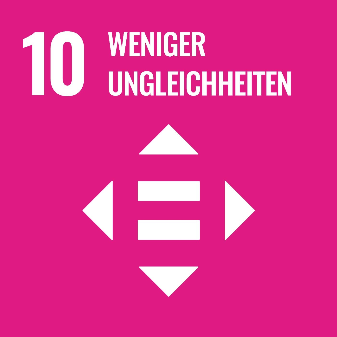 Logo Sustainable Development Goal 10 - Weniger Ungleichheiten