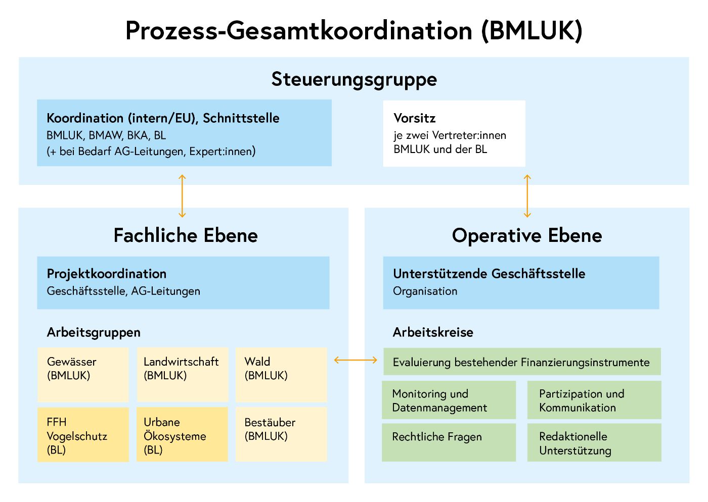 Die Grafik visualisiert den Prozess, mit dem man zum nationalen Wiederherstellungsplan kommt. Die Inhalte finden sich auf dieser Seite auch textlich erklärt wieder.