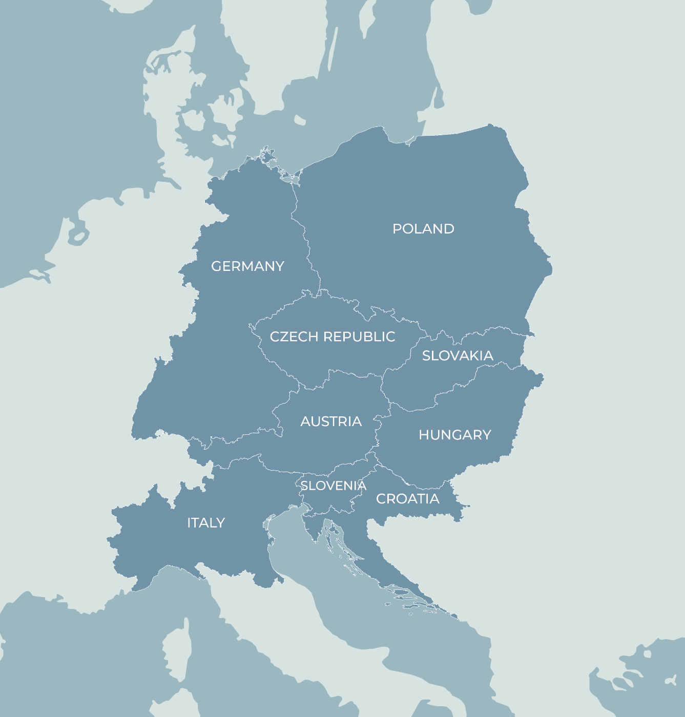 Central Europe Programm Landkarte