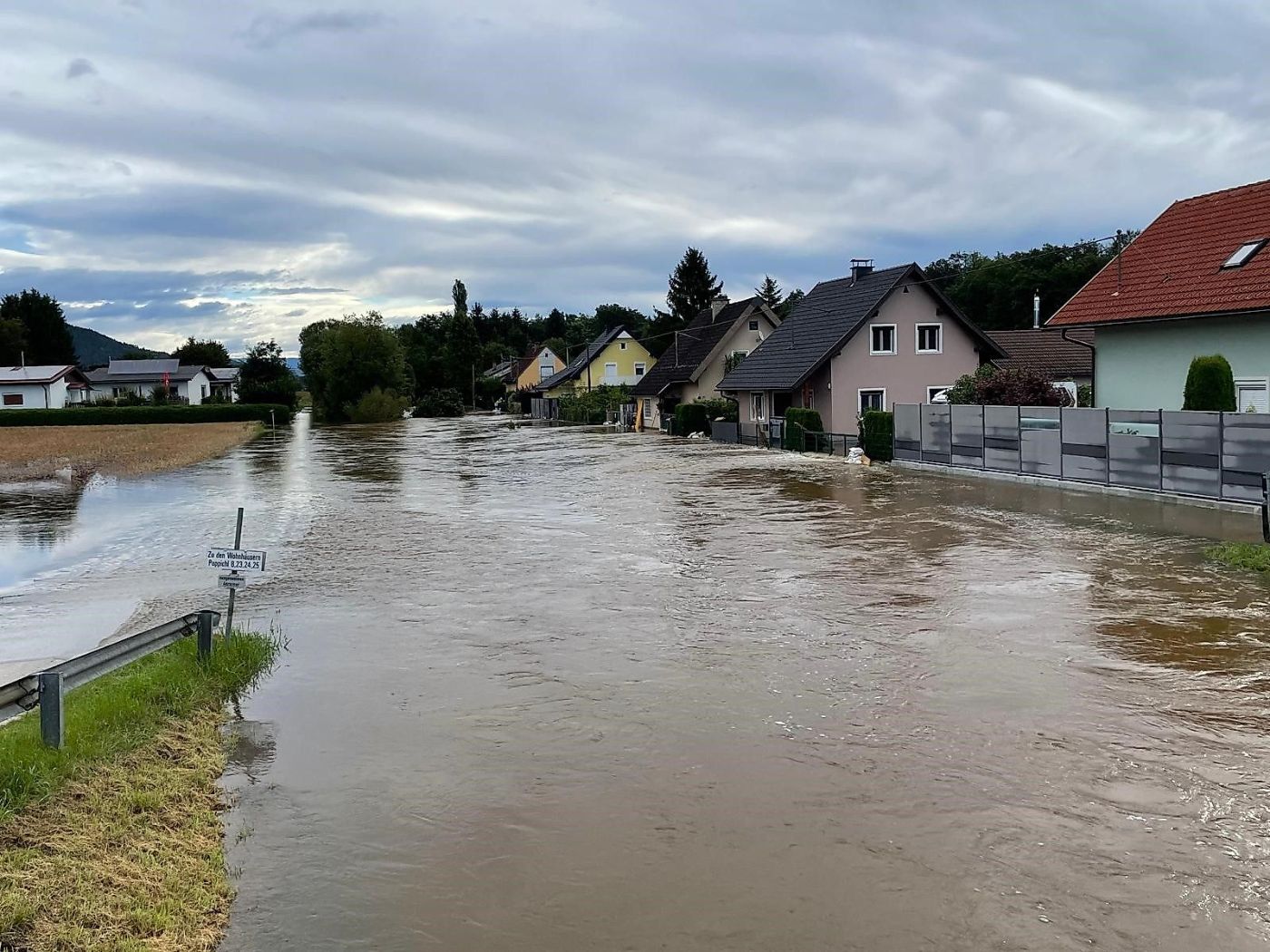 Hochwasser in Poppichl 2023.