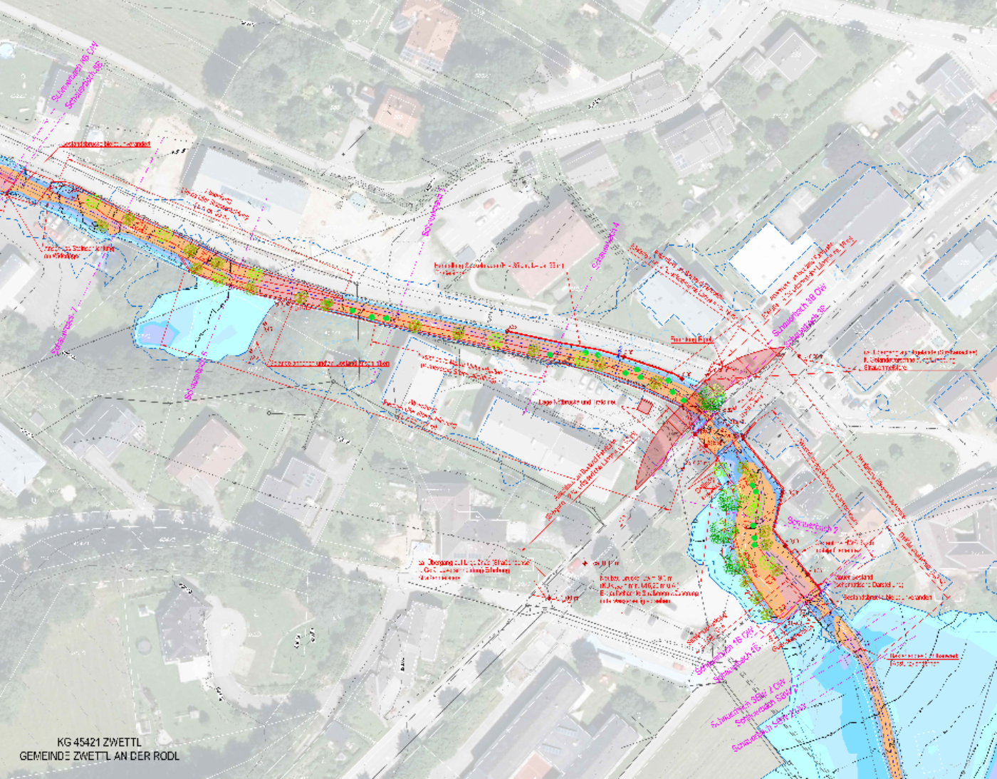 Lageplan zur Linearmaßnahme am Schauerbach.