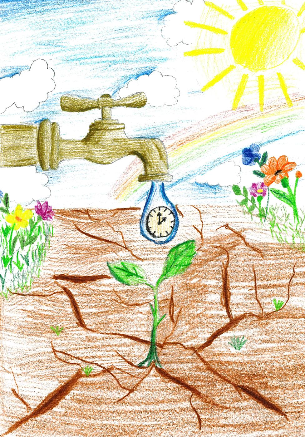 Gewinnerbeitrag zum Trinkpass 2026 als Poster zum Wasserschutz.