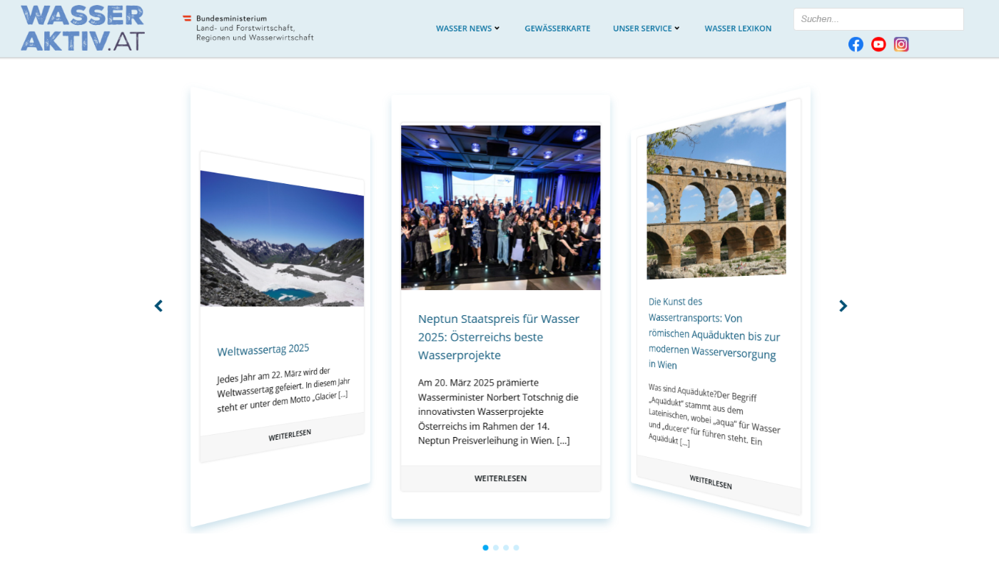 Screenshot der Wasseraktiv Website.