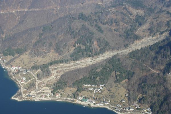 Aerial view of Gschliefgraben in Upper Austria