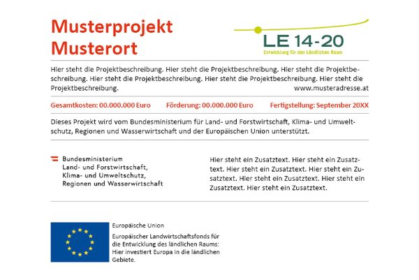 Erläuterungstafel mit Ergänzungstext