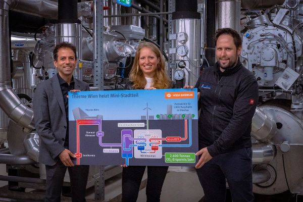 Die Funktionsweise der Wärmepumpe wird dargestellt.