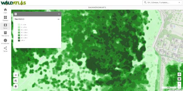 WALDATLAS und Baumhöhen