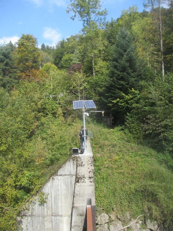 Überwachung eines Geschiebebeckens