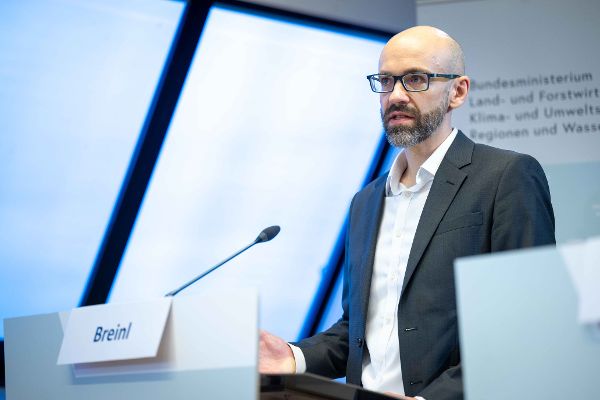 Korbinian Breinl bei der Pressekonferenz Wasser im Klimawandel.