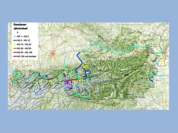 Grafikkarte - Auftrittswahrscheinlichkeit der Hochwasserspitzen am 31. Juli 2014