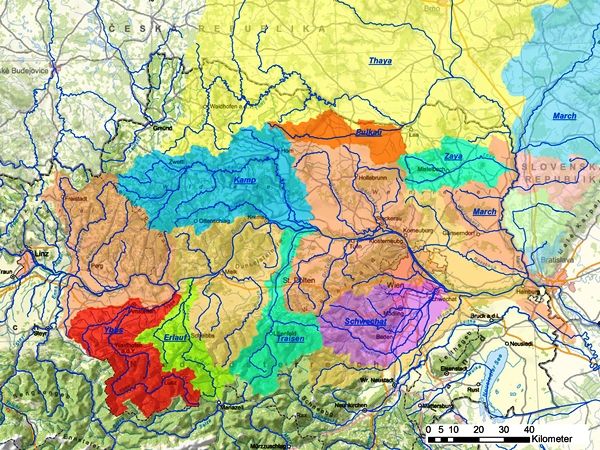 Grafikkarte - Donaugebiet von der Enns bis zur Leitha