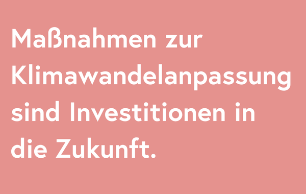 8 Maßnahmen zur Klimawandelanpassung sind Investitionen