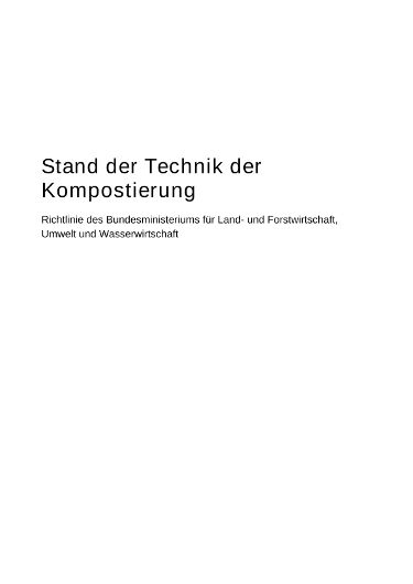 Stand der Technik der Kompostierung