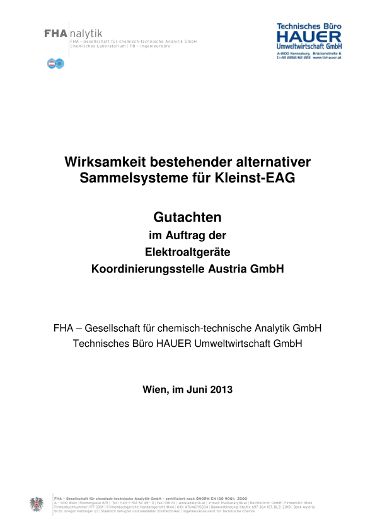 Wirksamkeit bestehender alternativer Sammelsysteme für Kleinst-EAG 