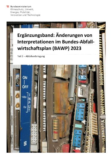 Ergänzungsband: Änderungen von  Interpretationen im Bundes-Abfallwirtschaftsplan (BAWP) 2023 Teil 2 – Abfallverbringung