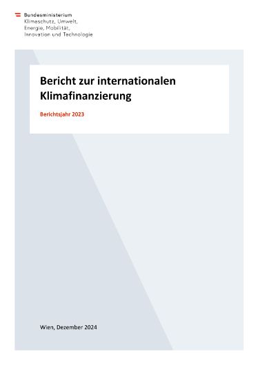 Bericht zur internationalen Klimafinanzierung - Berichtsjahr 2023