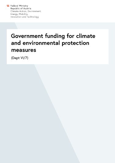 Government funding for climate and environmental protection measures