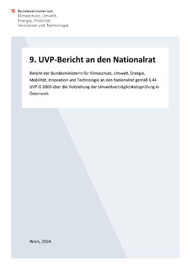 9. UVP-Bericht an den Nationalrat 