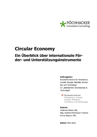 Circular Economy – Ein Überblick über internationale Förder- und Unterstützungsinstrumente
