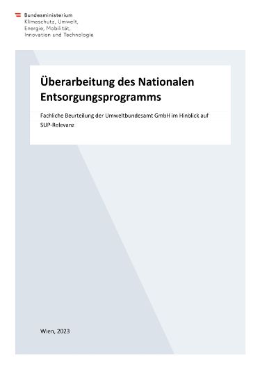 Überarbeitung des Nationalen Entsorgungsprogramms 2023