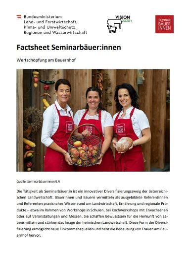 Titelblatt Factsheet Seminarbäuerinnen