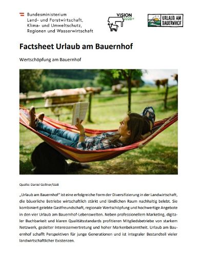 Titelblatt Factsheet Urlaub am Bauernhof