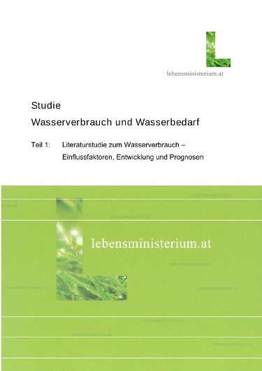 Studie - Wasserverbrauch und Wasserbedarf