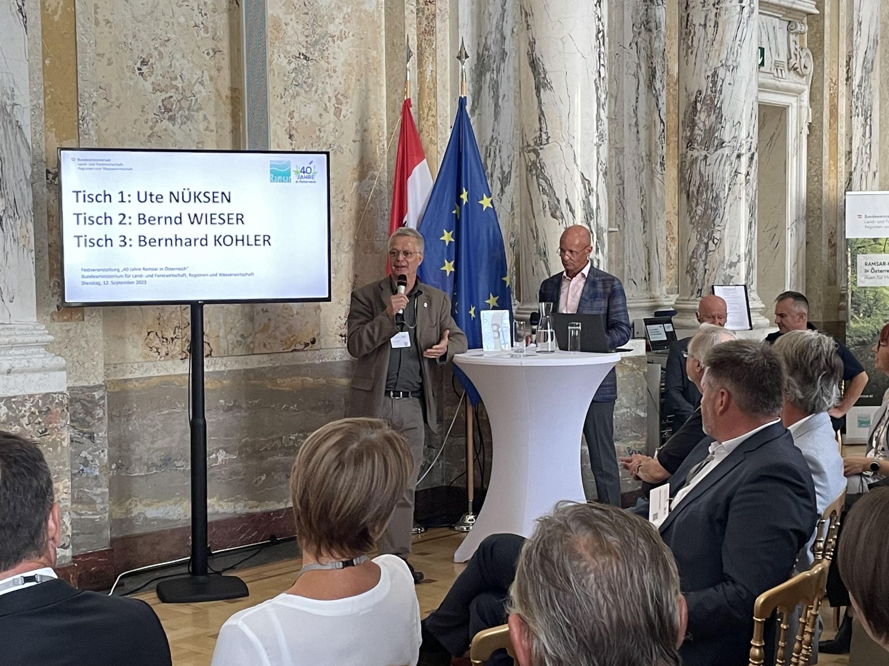 Zur Feier der 40 Jahre Ramsar Konvention in &Ouml;sterreich lud Herr Bundesminister Norbert Totschnig im Marmorsaal im Regierungsgeb&auml;ude ein.